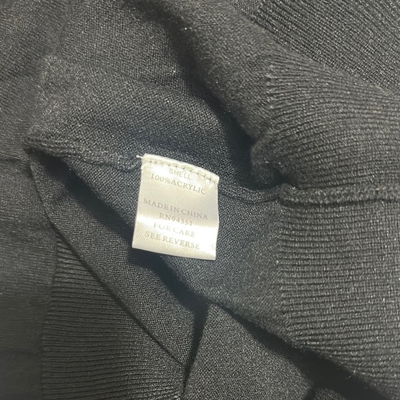 Black Embellished 3/4 Sleeve Boxy Hoodie - Picture 7 of 7